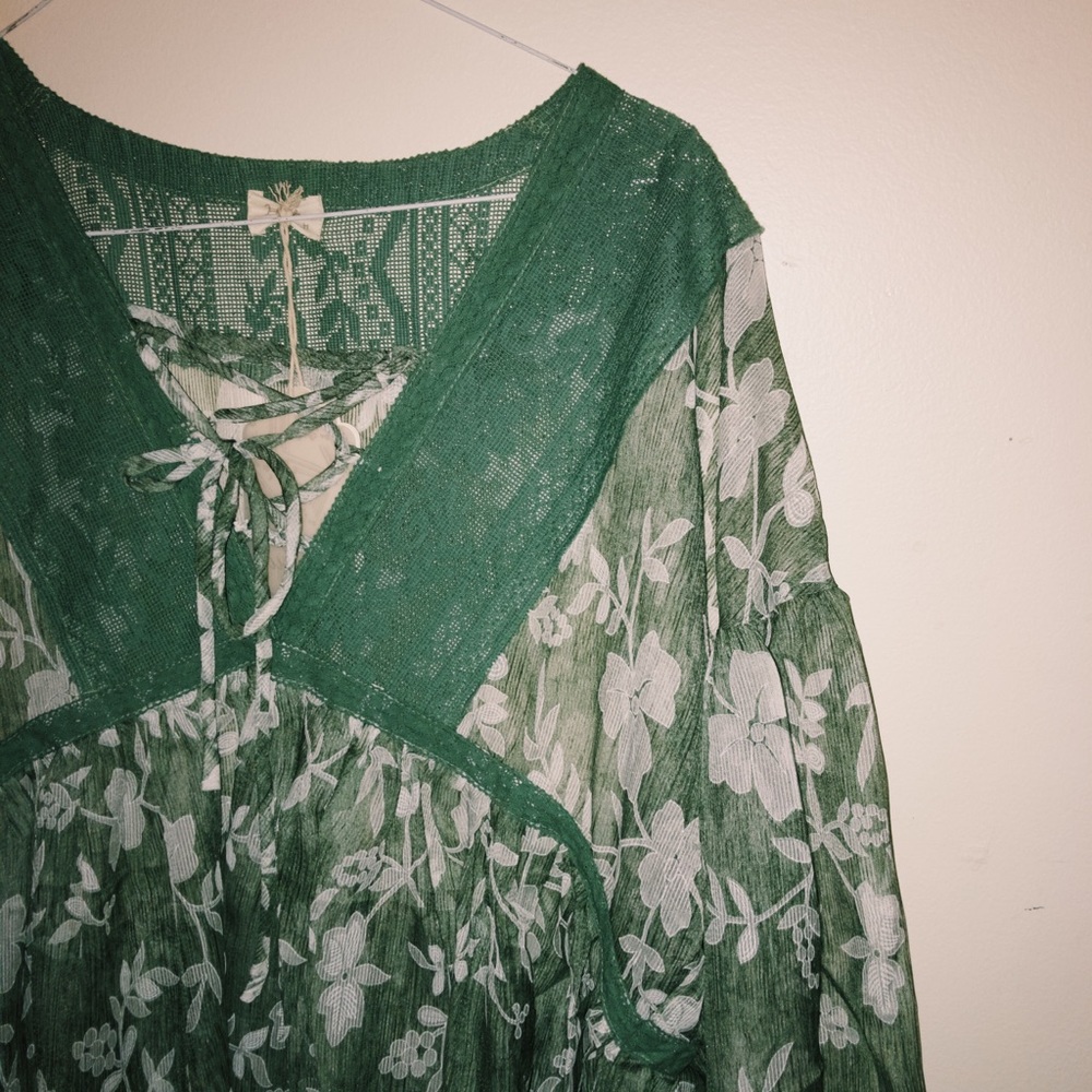 Women’s sheer patterned boho blouse